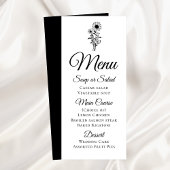 Sonnenblumen Rustikales Schwarz-weißes Blumenmenü Werbekarte