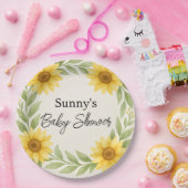 Sonnenblumen & Sage Baby Duschpapierplatte Pappteller (Party)