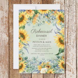 Sonnenblumen Sage Green Eucalyptus Blätter Probe Save The Date