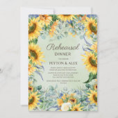 Sonnenblumen Sage Green Eucalyptus Blätter Probe Save The Date (Vorderseite)