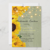 Sonnenblumen Sage Wood Lights Bridesmaids Luncheon Einladung (Vorderseite)