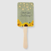 Sonnenblumen Sage Wood Lights Hochzeit Vielen Dank Fächer (Rückseite)