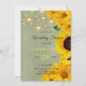 Sonnenblumen Sage Wood Lights Polterabend Einladung (Vorderseite)