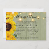 Sonnenblumen Sage Wood Lights Probe Abendessen Einladung (Vorderseite)