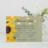 Sonnenblumen Sage Wood Lights Probe Abendessen Einladung (Stehend Vorderseite)