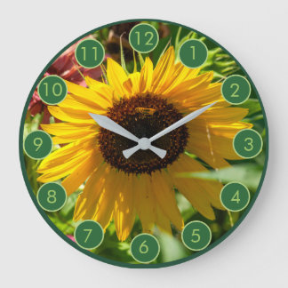 Sonnenblumen-Saison das ganze Jahr Große Wanduhr