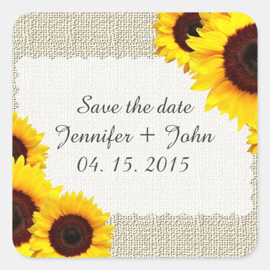 Sonnenblumen Save the Date Aufkleber Sonnenblume1 (Vorderseite)