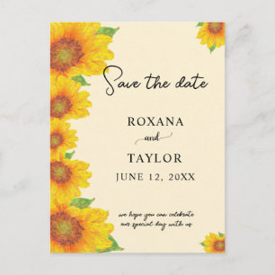 Sonnenblumen Save the Date Blumenzehen Postkarte