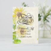 Sonnenblumen Save the Date Einladung (Stehend Vorderseite)