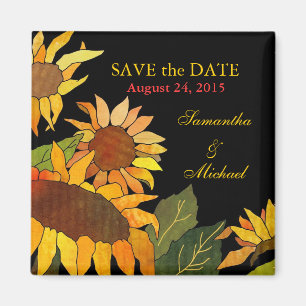 Sonnenblumen: Save the Date Hochzeitsmagnete Magnet
