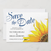 Sonnenblumen Save the Date ~ Navy Blue Yellow (Vorderseite)