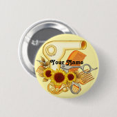 Sonnenblumen Schaltfläche Button (Vorne & Hinten)