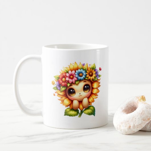 Sonnenblumen-Schatz  Kaffeetasse (Mit Donut)