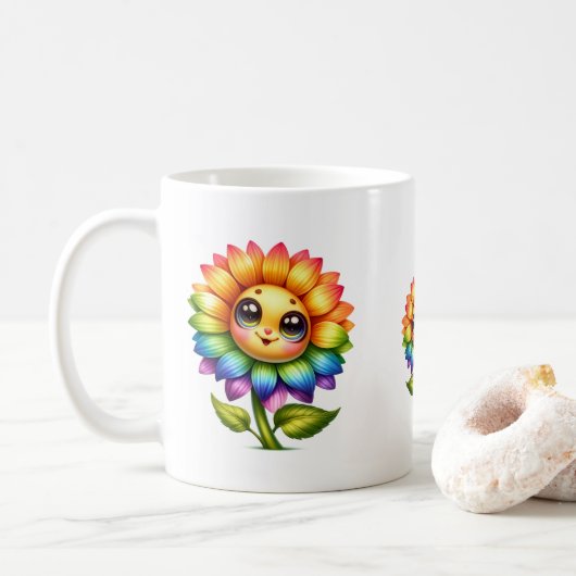 Sonnenblumen-Schatz  Kaffeetasse (Mit Donut)