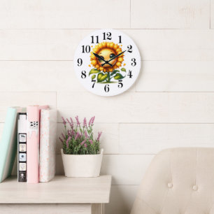 Sonnenblumen-Schatz-Wanduhr Große Wanduhr