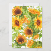 Sonnenblumen schätzen das Brautparty des Preises Einladung (Rückseite)
