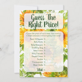 Sonnenblumen schätzen das Price Baby Duschspiel Einladung