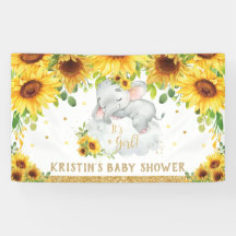 Sonnenblumen Schlafen Elephant Babydusche Hintergr