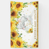 Sonnenblumen Schlafen Elephant Babydusche Hintergr Banner (Vertikal)