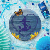 Sonnenblumen Schmetterling Ankerpapier Teller (Party)