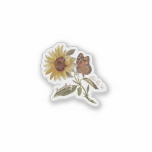 Sonnenblumen-Schmetterling-Aufkleber, Grounded Roo Aufkleber
