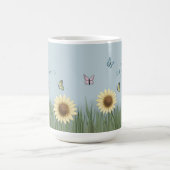 Sonnenblumen-Schmetterling-Blumen Kaffeetasse (Mittel)