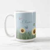 Sonnenblumen-Schmetterling-Blumen Kaffeetasse (Links)