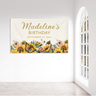 Sonnenblumen Schmetterling Damen Geburtstag Banner