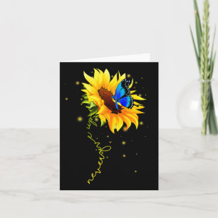 Sonnenblumen-Schmetterling gibt nie auf Karte