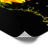 Sonnenblumen-Schmetterling gibt nie auf Poster (Ecke)