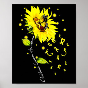 Sonnenblumen-Schmetterling-Gold für das Bewusstsei Poster