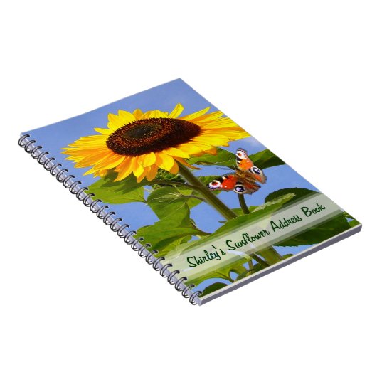 Sonnenblumen & Schmetterling ~ Note Book Notizblock (Rechte Seite)