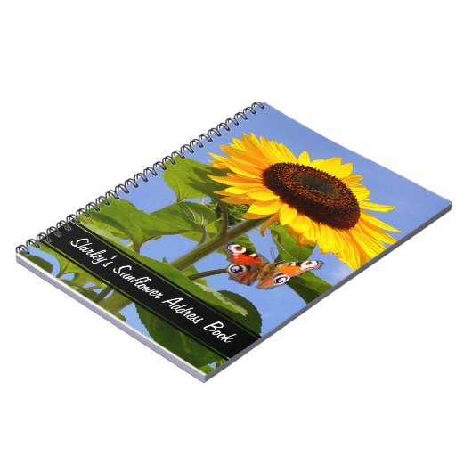 Sonnenblumen & Schmetterling ~ Note Book Notizblock (Linke Seite)