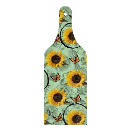 Sonnenblumen-Schmetterling Schneidebrett (Vorderseite)