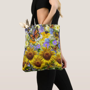 Sonnenblumen-Schmetterling-Tasche Tasche
