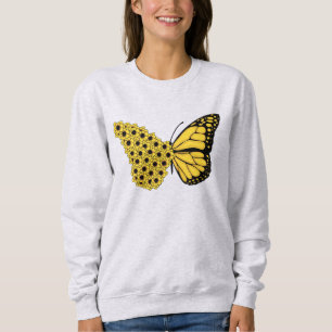 Sonnenblumen Schmetterling Vintage Frauen Monarch Sweatshirt