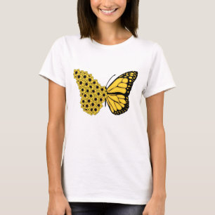 Sonnenblumen Schmetterling Vintage Frauen Monarch T-Shirt