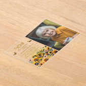 Sonnenblumen Schmetterlinge 90. Geburtstagsparty F Acryleinladungen (Ablage )