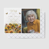 Sonnenblumen Schmetterlinge Frauen's 90. Geburtsta Pergament Einladungen (Versetzt (Einladung))