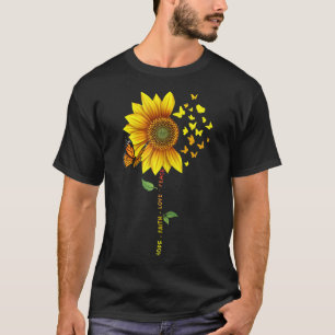 Sonnenblumen Schmetterlinge Hoffnung Glaube Liebe T-Shirt