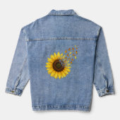 Sonnenblumen Schmetterlinge Jeansjacke (Rückseite)
