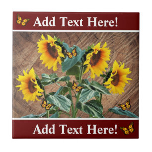 Sonnenblumen Schmetterlinge Rustikale Keramik Fliese