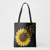 Sonnenblumen Schmetterlinge Tasche (Vorderseite)