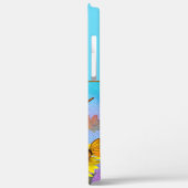 Sonnenblumen Schmetterlingsmuster Mit Monogramm In Case-Mate iPhone Hülle (Rückseite / Links)