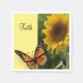 Sonnenblumen Schmetterlingspapier Napkins Serviette (Vorderseite)