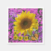 Sonnenblumen Schmetterlingspapier Napkins Serviette (Vorderseite)