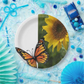 Sonnenblumen Schmetterlingspapier-Teller Pappteller (Party)