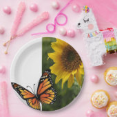 Sonnenblumen Schmetterlingspapier-Teller Pappteller (Party)