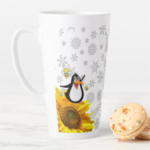 Sonnenblumen Schneeflocken Pinguin Bumblebee Latte Milchtasse