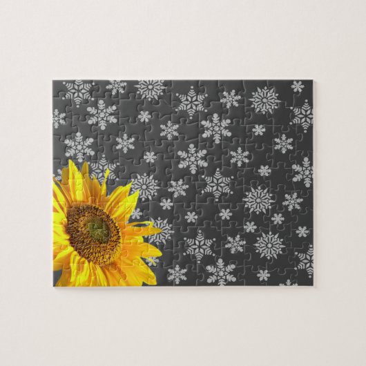 Sonnenblumen-Schneeflockenpuzzles Puzzle (Horizontal)